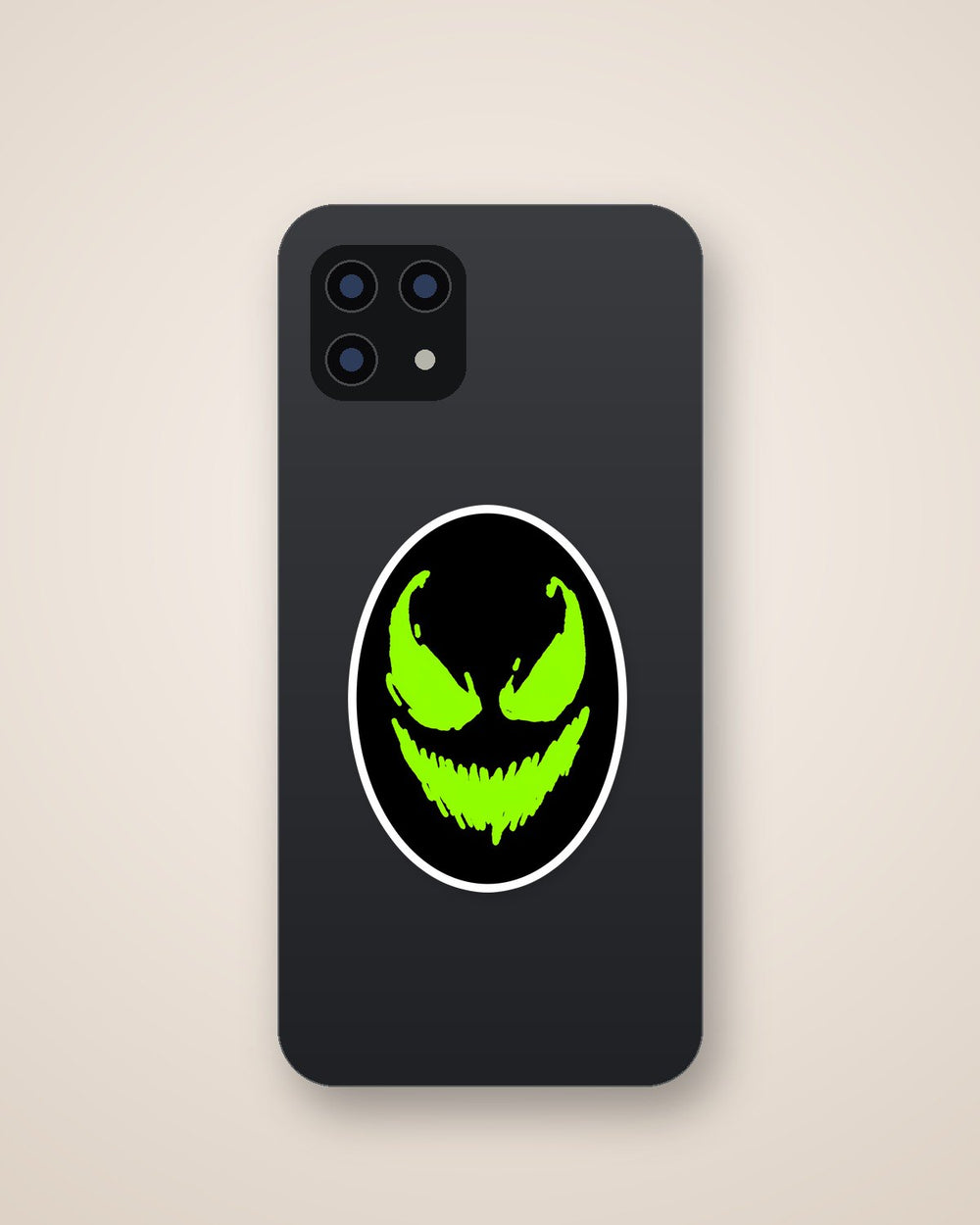 Neon Green Joker Smile Horror Face Sticker