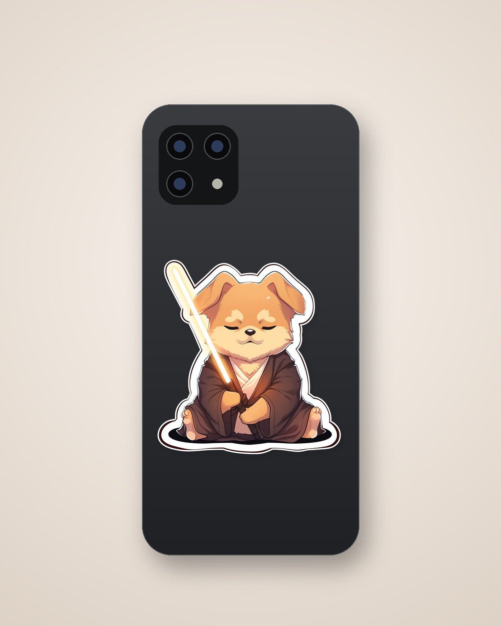Jedi Dog with Lightsaber Sticker