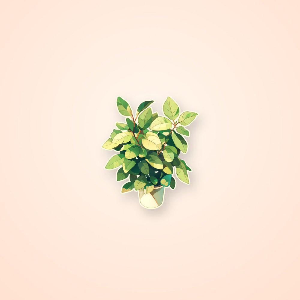 Green Leaf Potted Plant Sticker