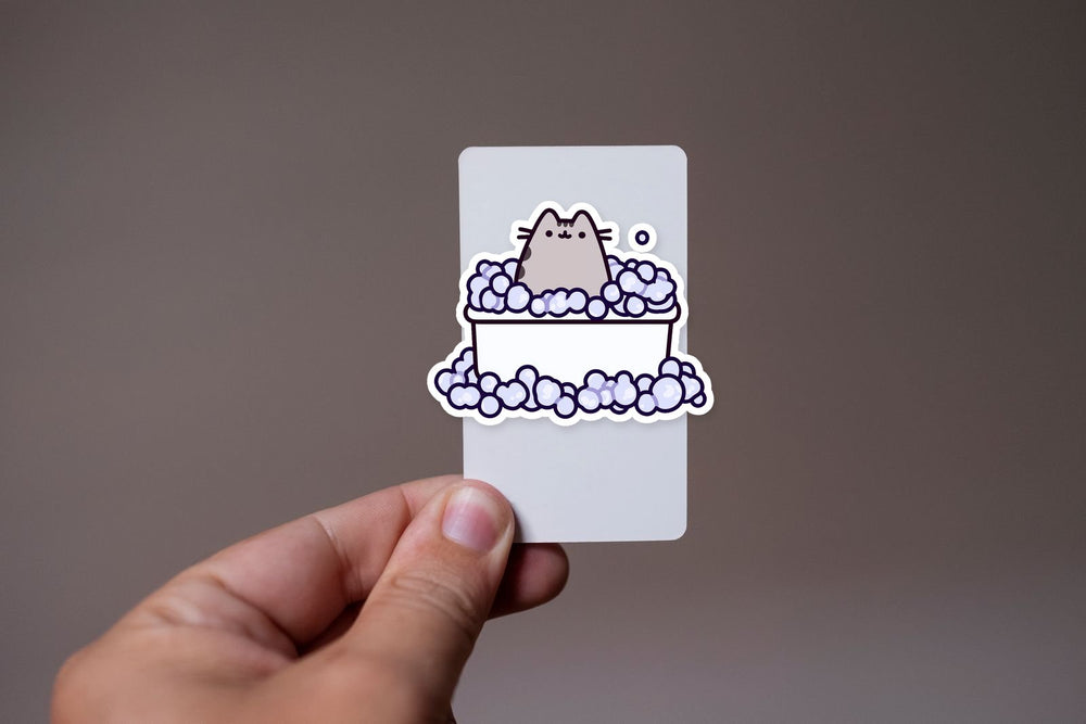 Pusheen Cat Bathtub Kawaii Sticker