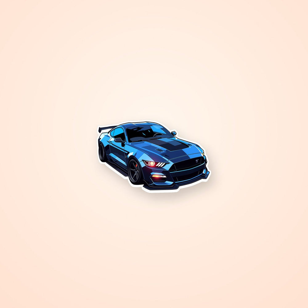 Blue Ford Mustang Sticker