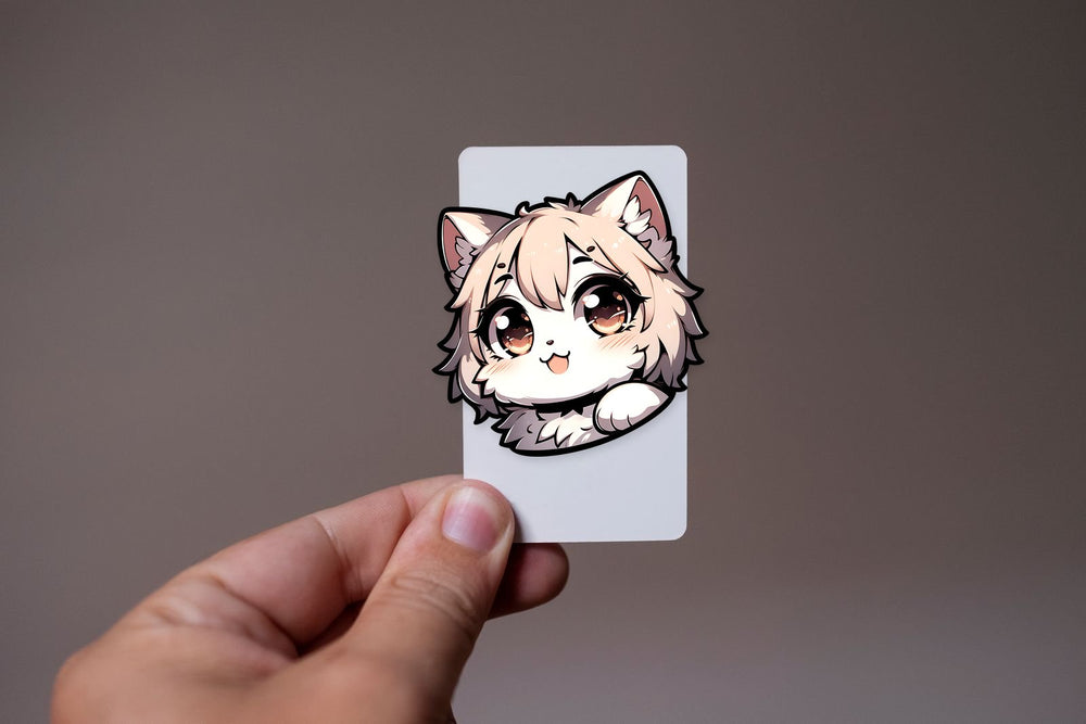 Cute Cat with Hair Sticker