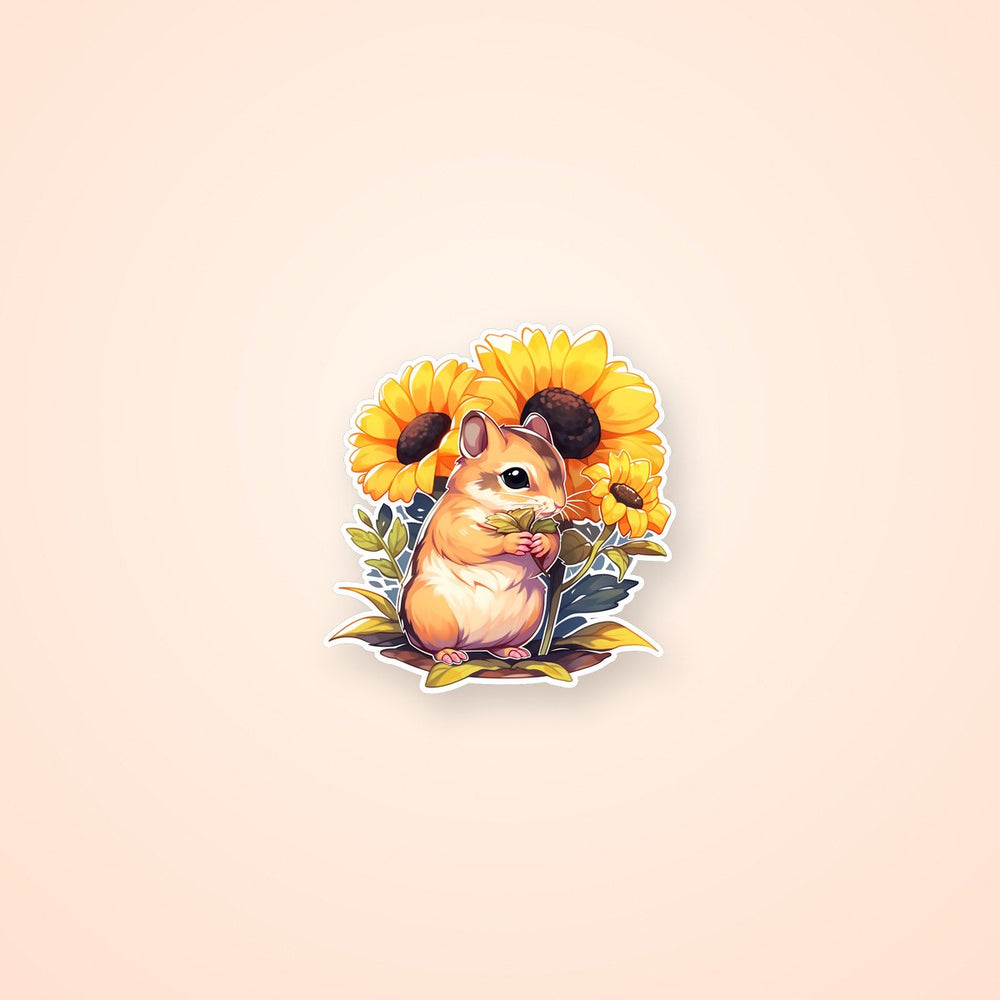 Chipmunk with Sunflowers Sticker