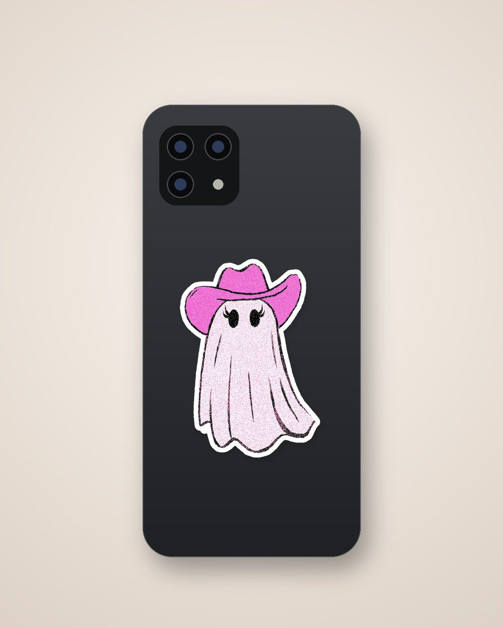 Pink Cowgirl Ghost Preppy Halloween Sticker