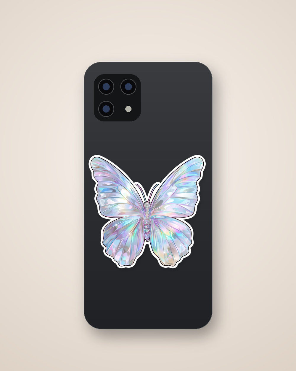 Chrome Butterfly Sticker