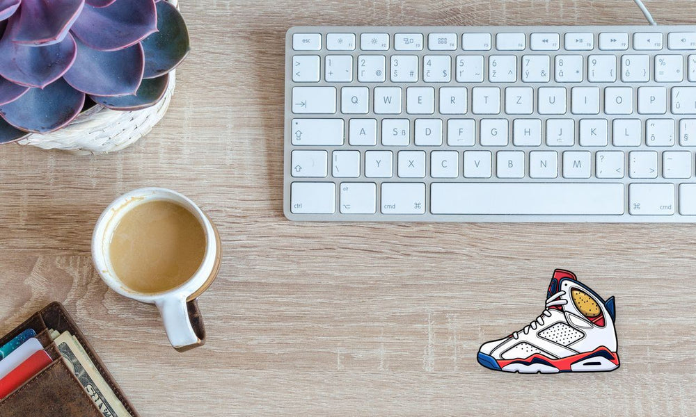 White Air Jordan 6 Shoe Sticker