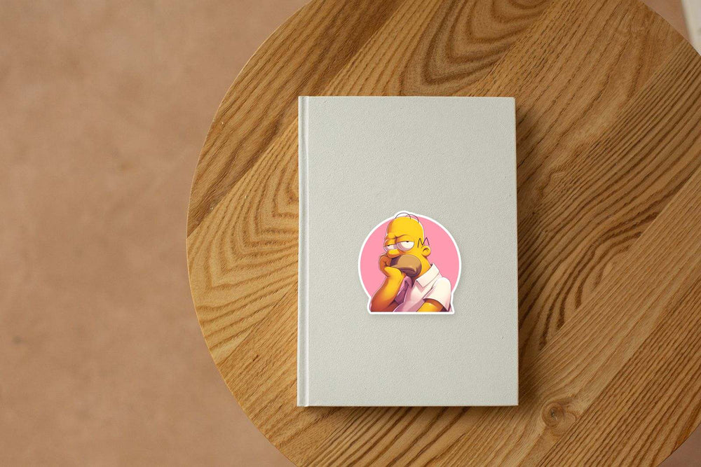 Bored Homer Simpson Cartoon Sticker