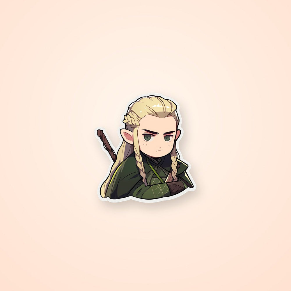 Lord of the Rings Cute Serious Legolas Sticker