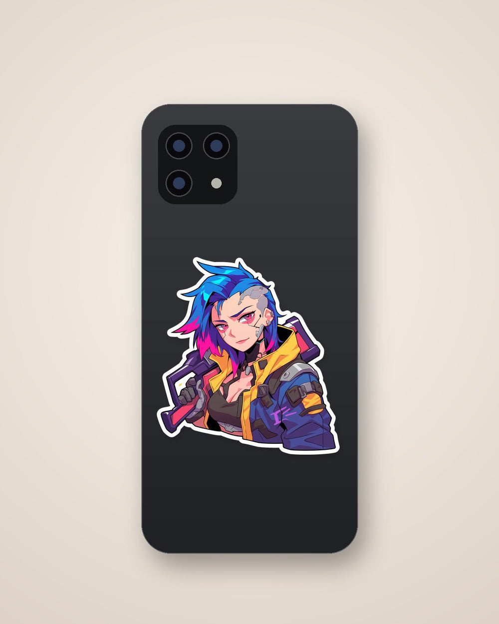 Cyberpunk Girl Warrior Sticker