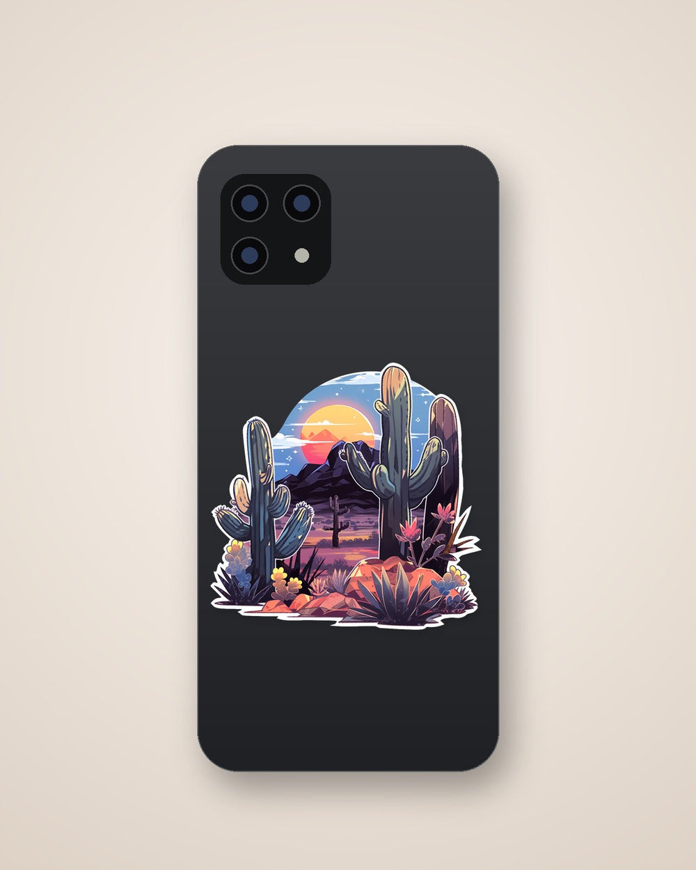 Desert Cactus Plants Sunset Sticker