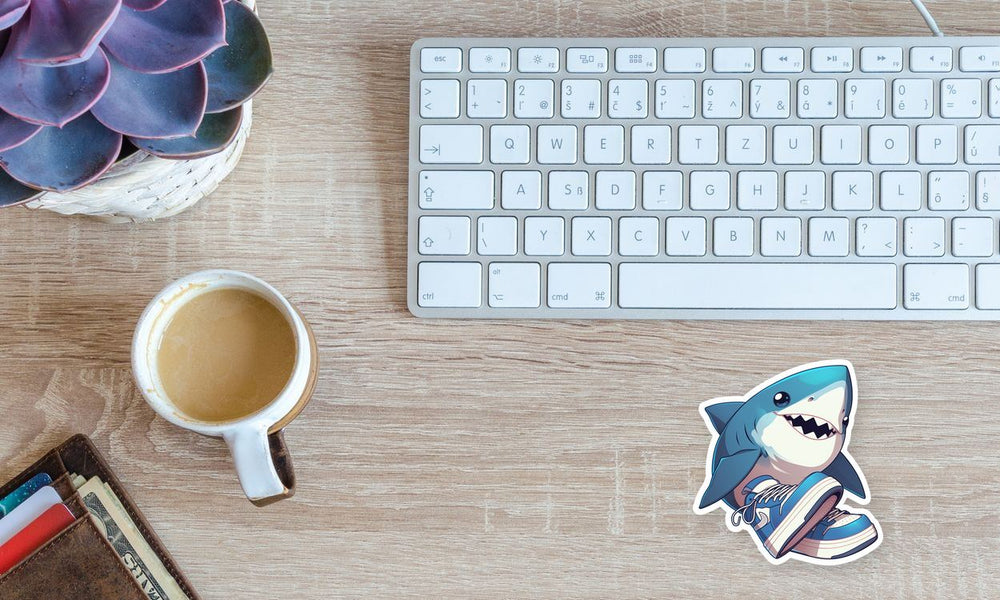 Cute Shark in Nike Sneaker Sticker