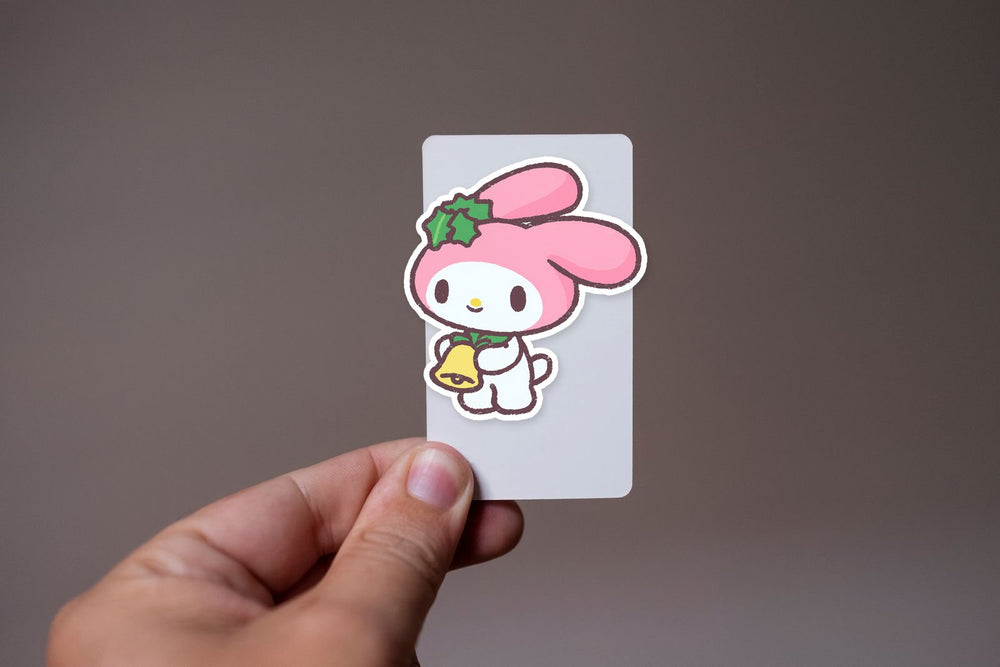 My Melody Holding Bell Winter Sticker