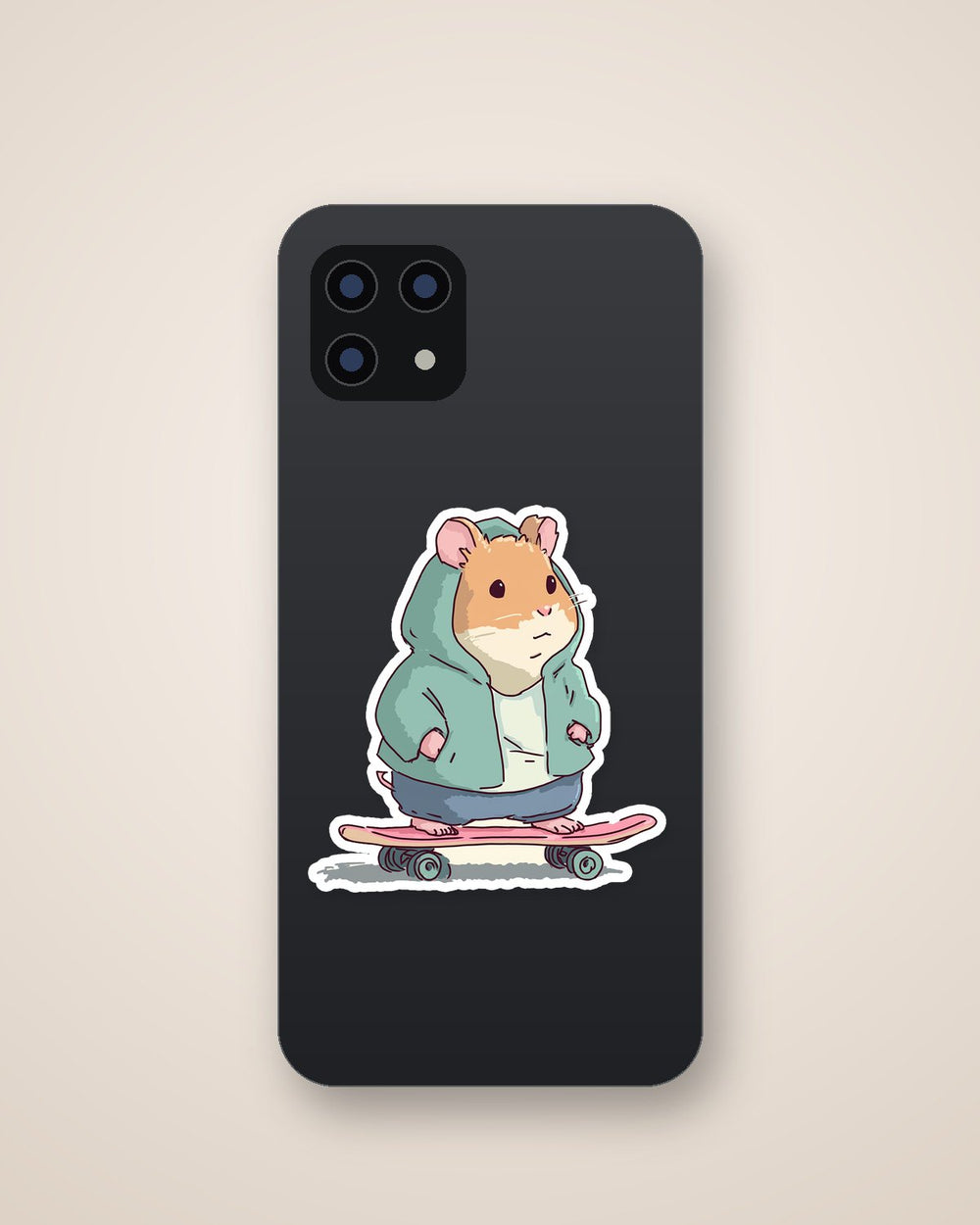 Hamster Hoodie Skateboard Kawaii Sticker