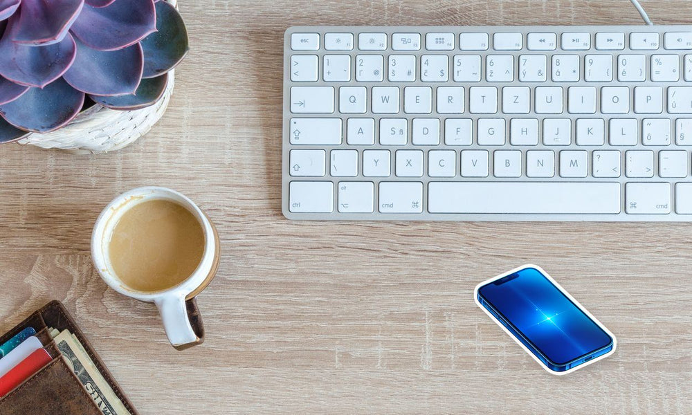 Blue Iphone Screen Glow Tech Sticker