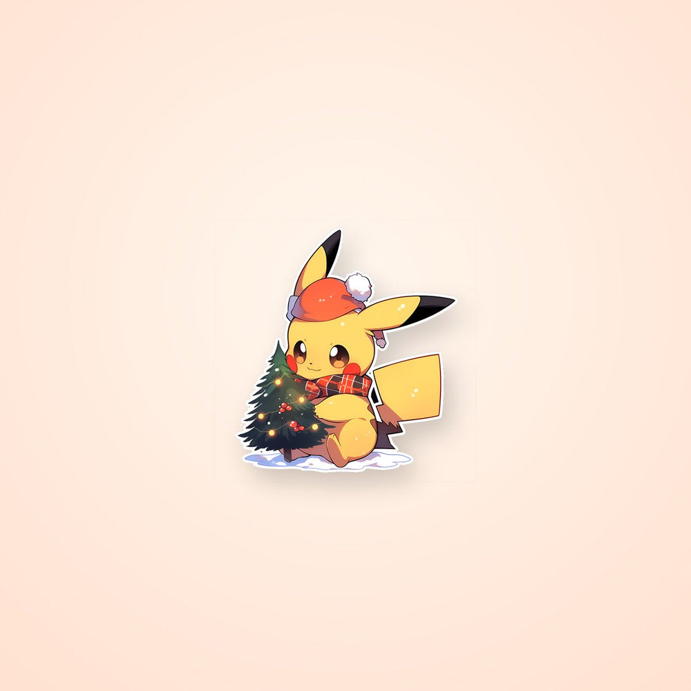 Pikachu with Christmas Tree Sticker
