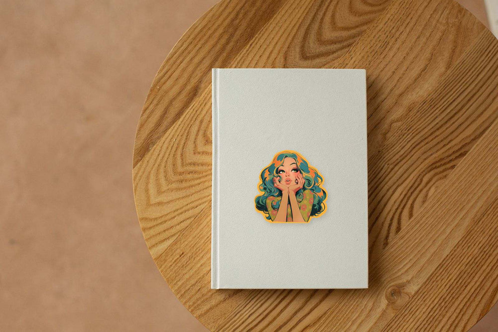 Retro Girl Pop Art Sticker