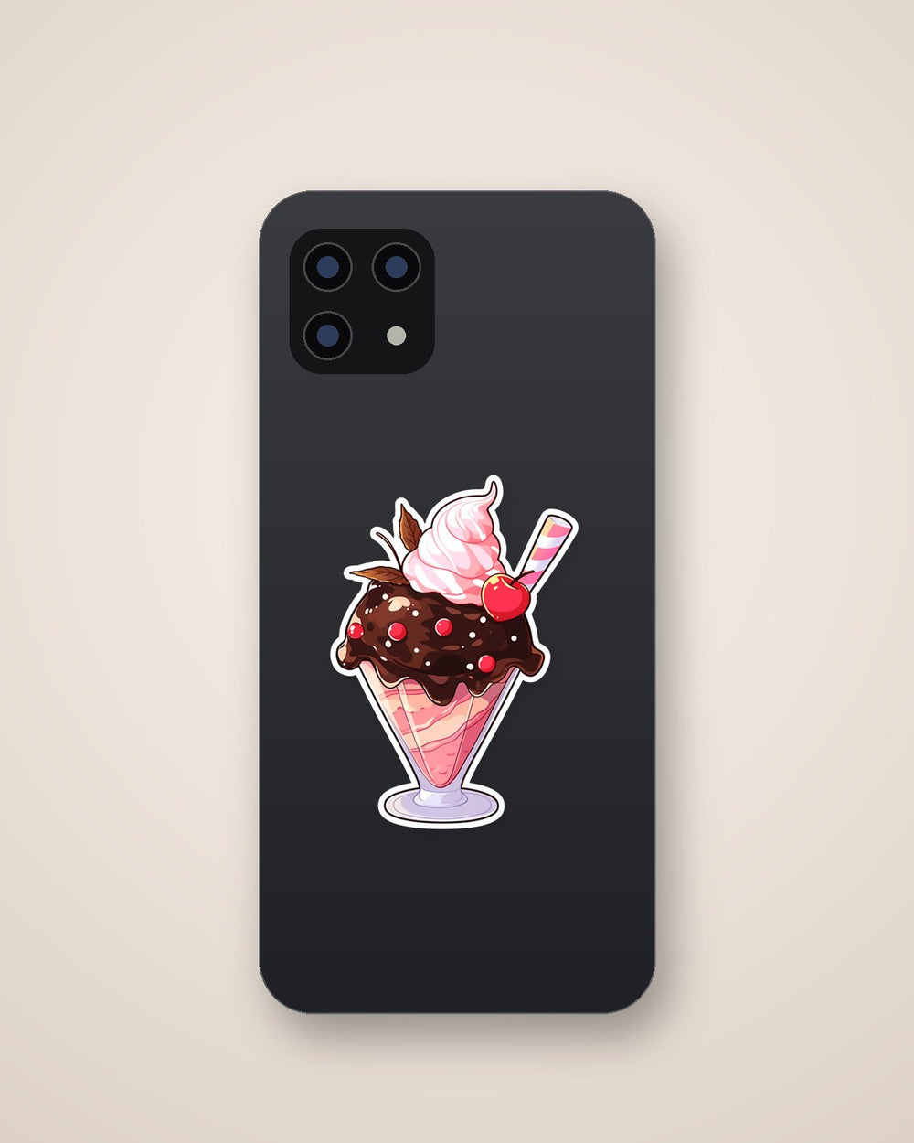 Ice Cream with Cherry & Chocolate Sticker