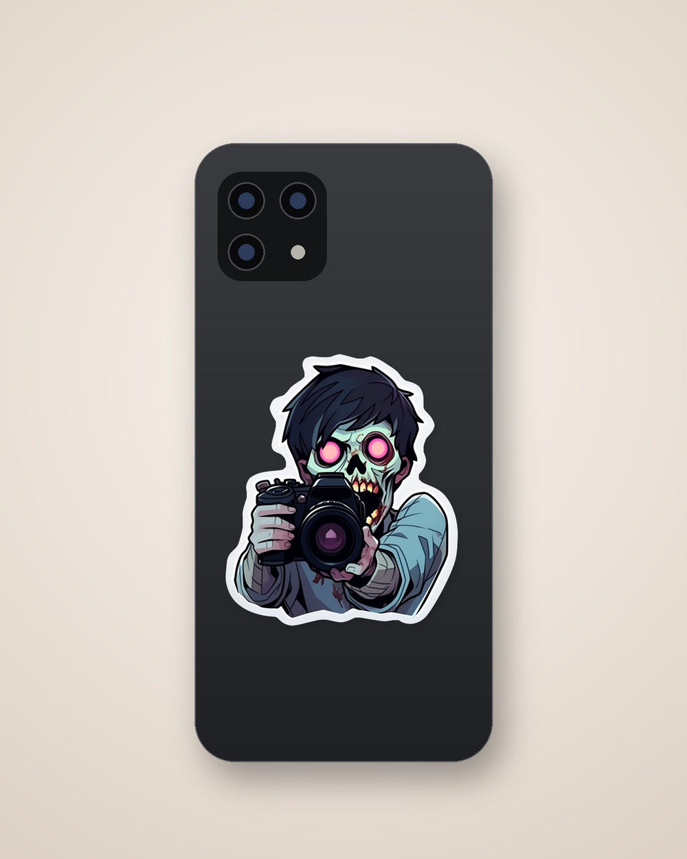 Scary Zombie Photographer Sticker