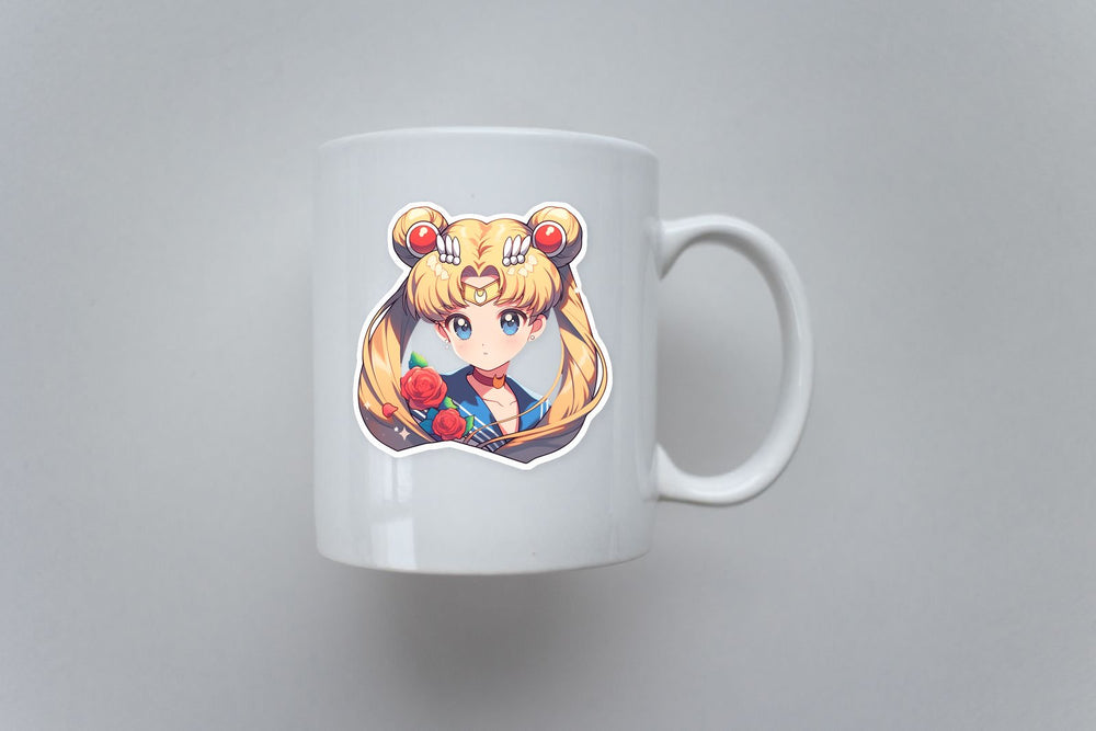 Sailor Moon with Roses Anime Sticker