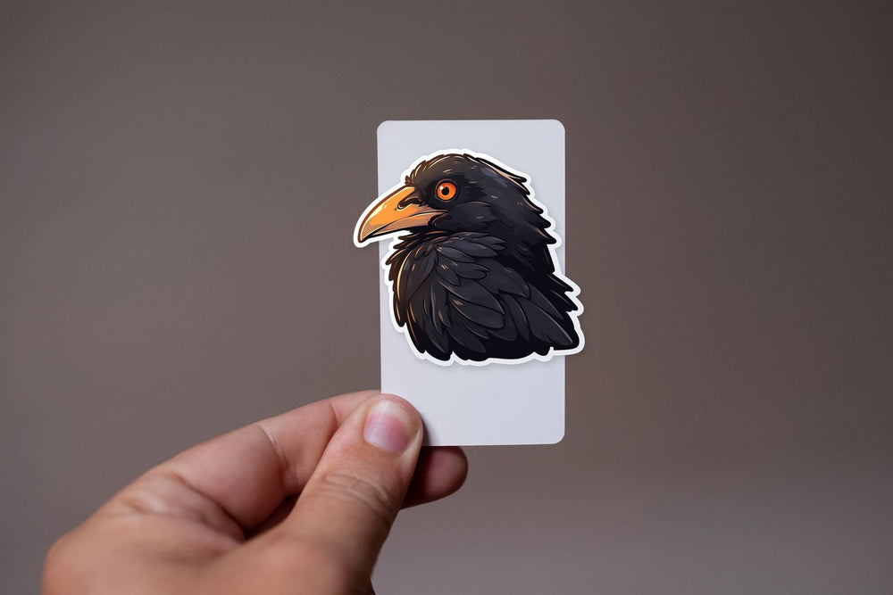 Halloween Crow with Orange Eye Sticker