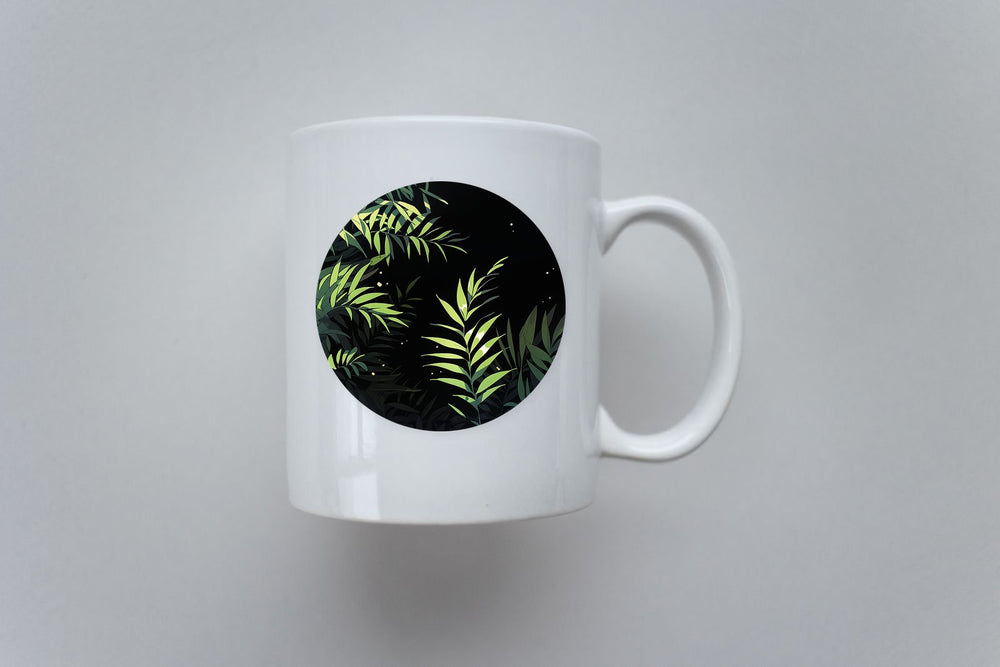 Tropical Leaves Round Sticker