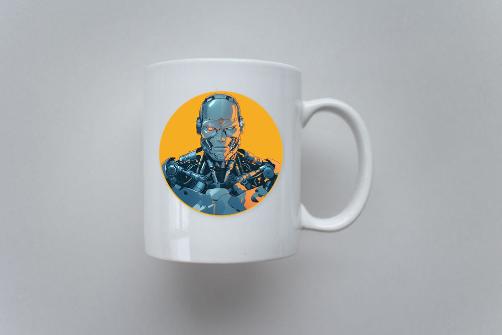 Cyborg Retro Robot Sticker