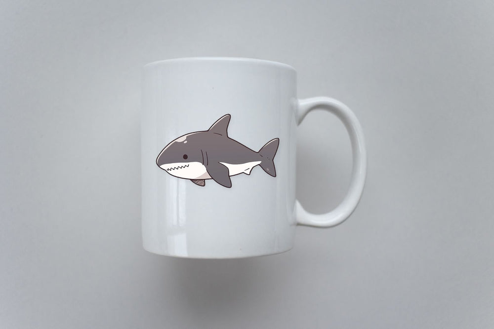 Cute Drawn Great White Shark Sticker