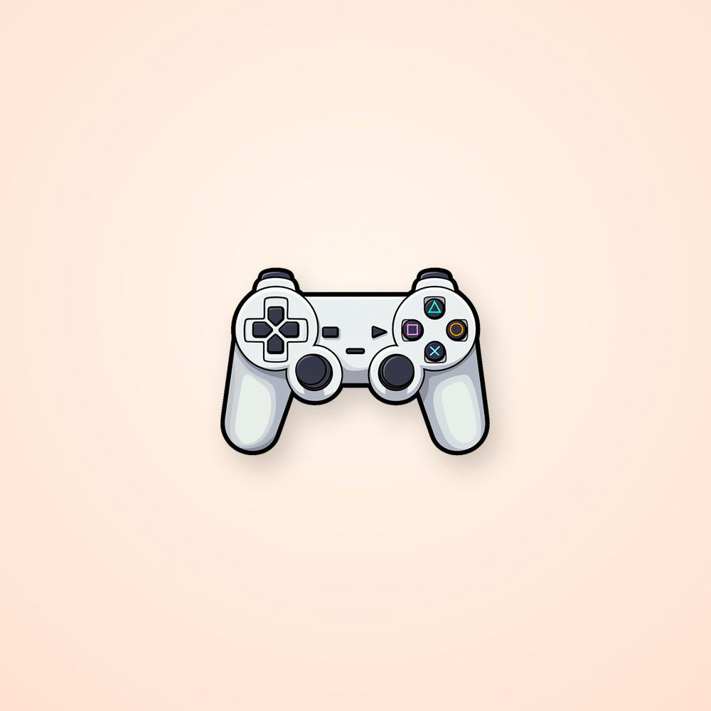 White Playstation Gamepad Cartoon Sticker