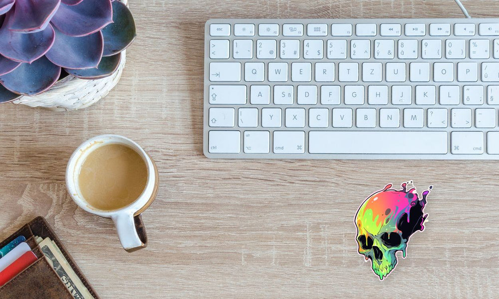 Spooky Colorful Skull Halloween Sticker