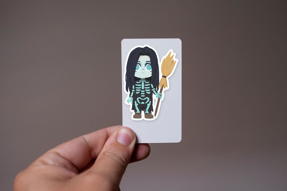 Creepy Skeleton Halloween Sticker