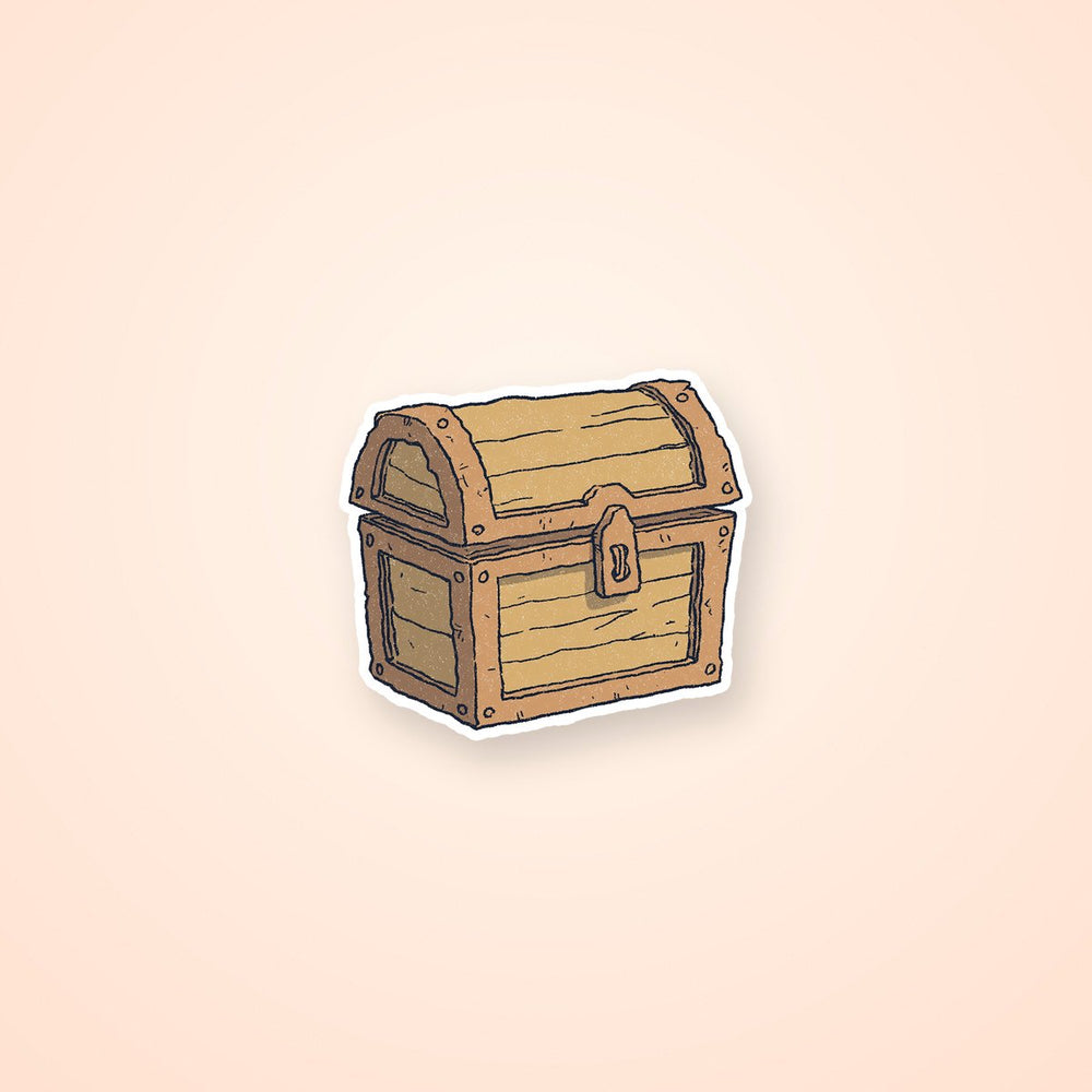 Wooden Treasure Chest Fantasy Sticker