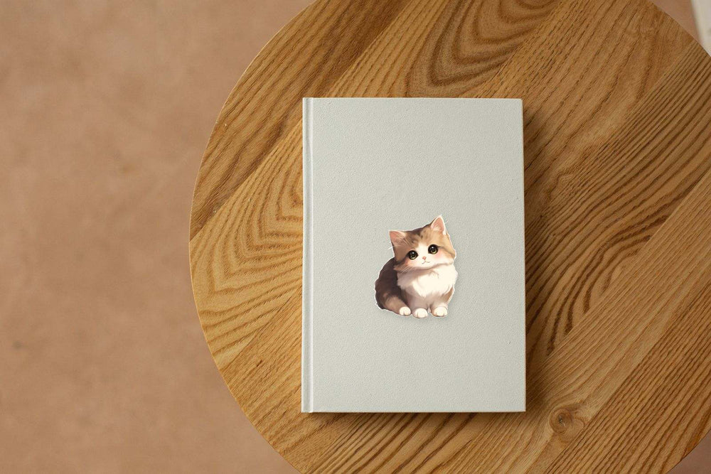 Big-Eyed Fluffy Cat Sticker