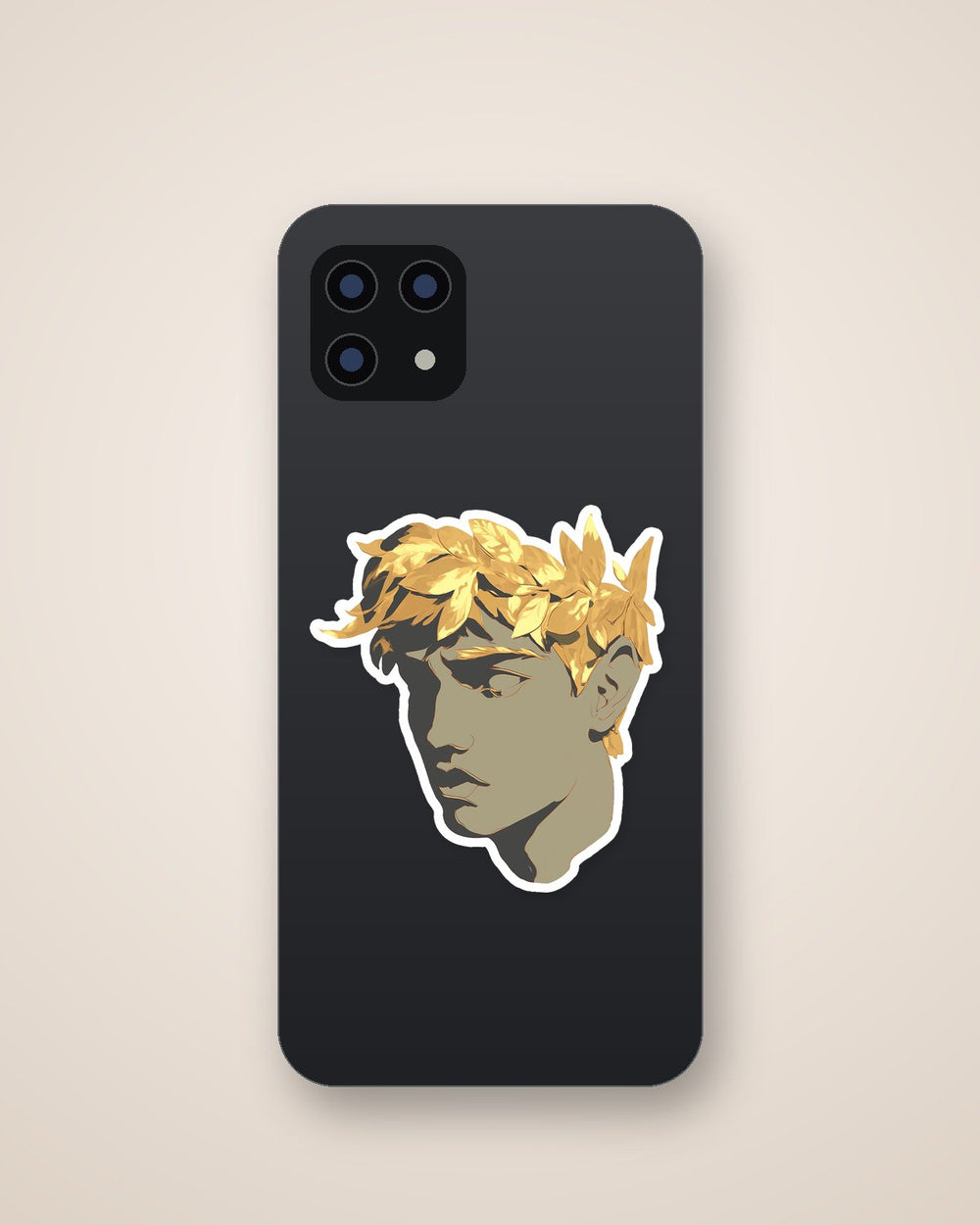 Golden Laurel Statue Head Sticker