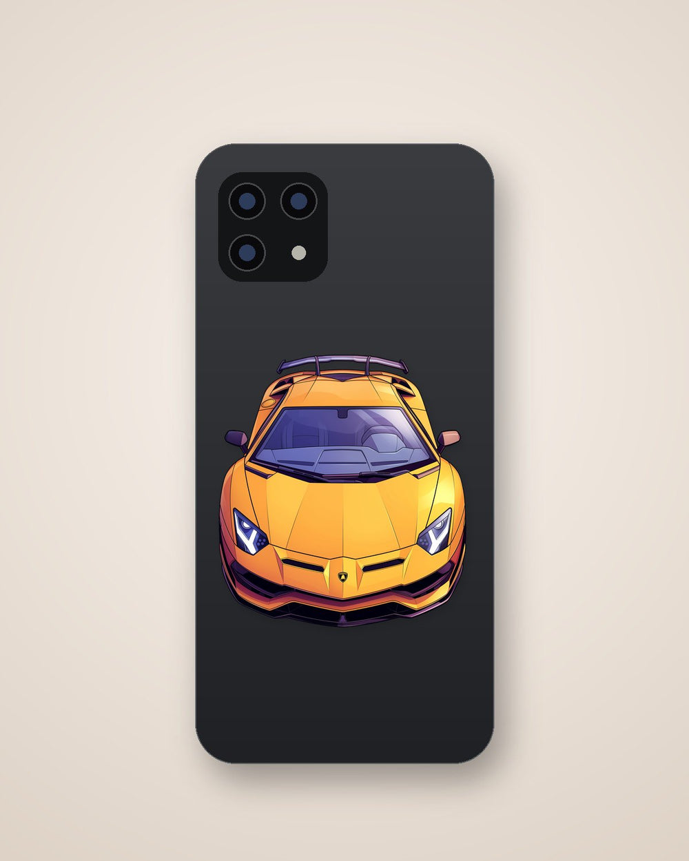 Yellow Lambo Supercar Top View Sticker