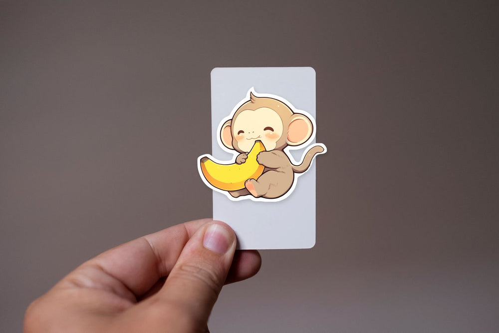 Cute Monkey with Banana Sticker