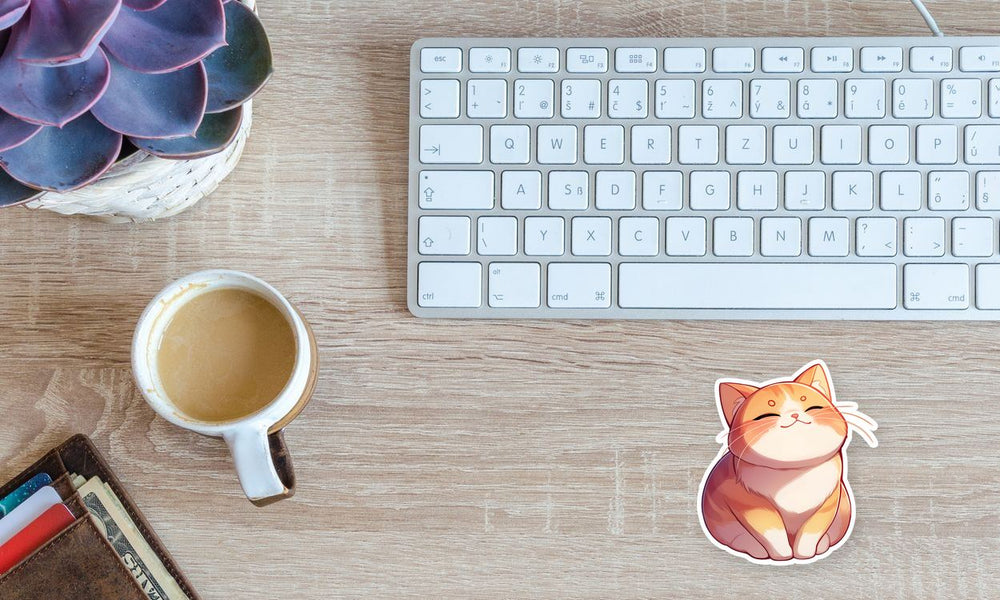 Cute Orange Cat Happy Smile Sticker