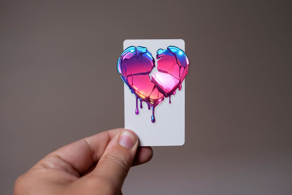 Neon Broken Heart Drip Sticker