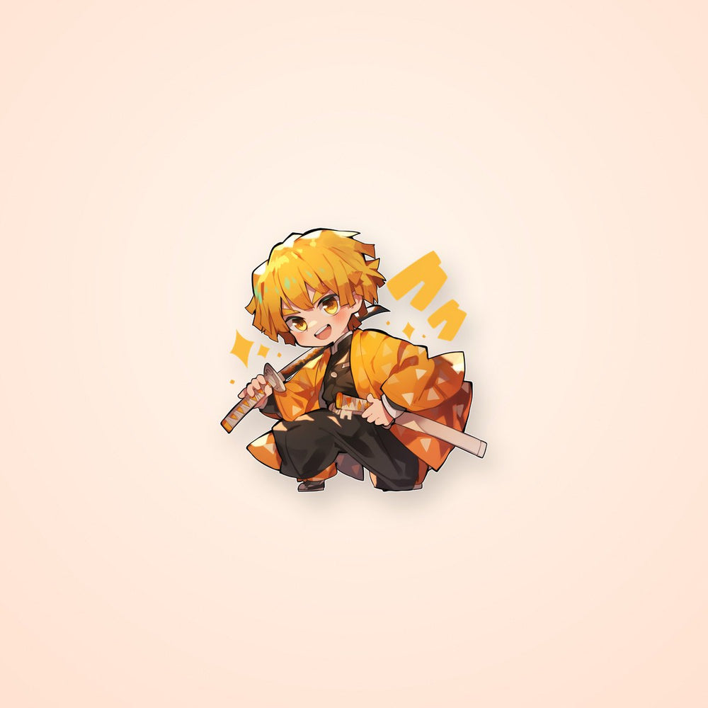 Zenitsu Agatsuma Chibi Demon Slayer Sticker