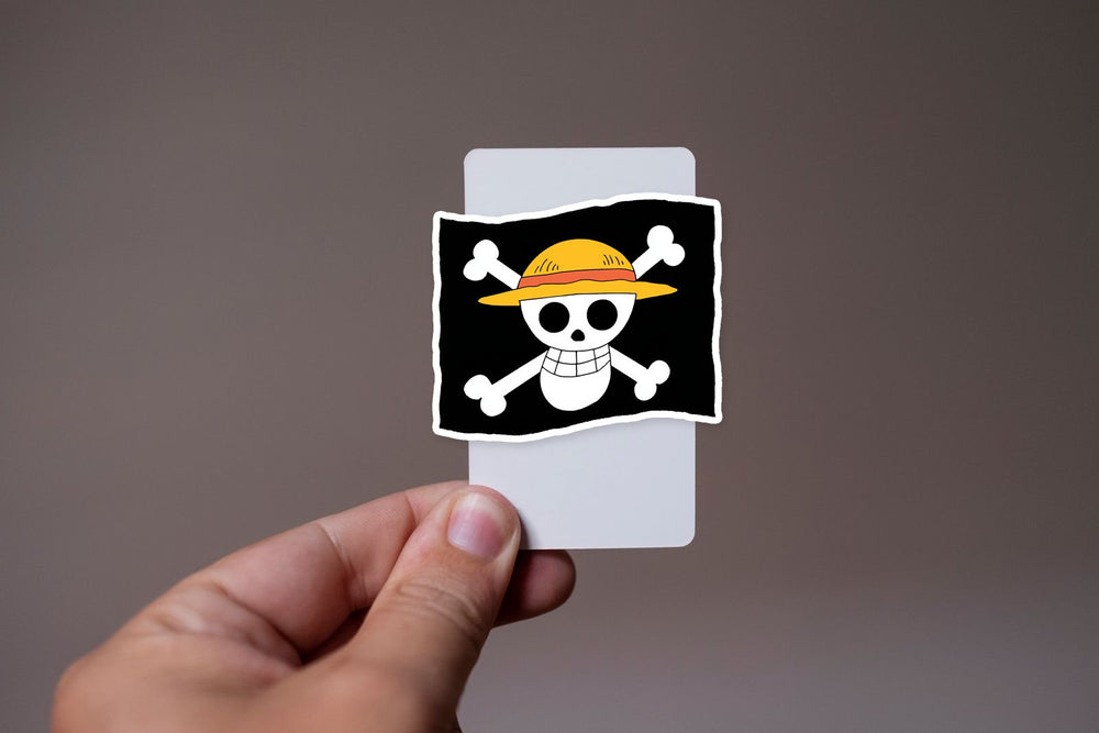 One Piece Straw Hat Jolly Roger Flag Sticker