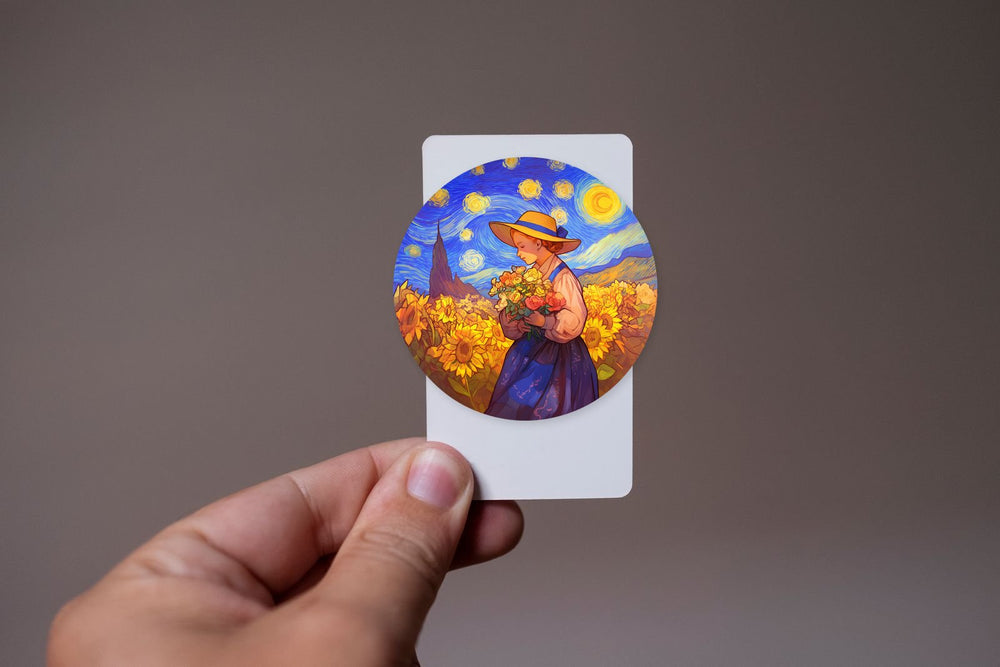 Van Gogh Art Style Girl Sticker