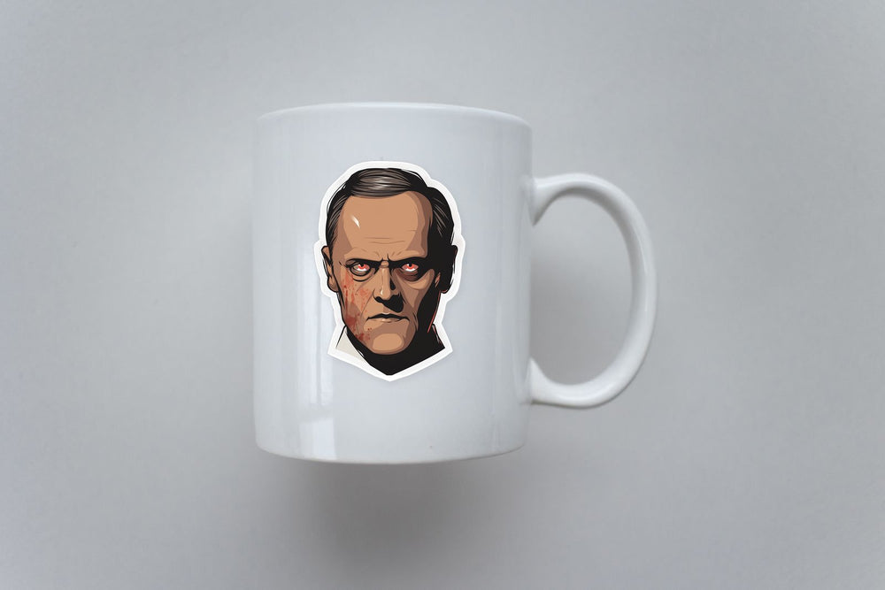 Hannibal Lecter with Red Eyes Sticker