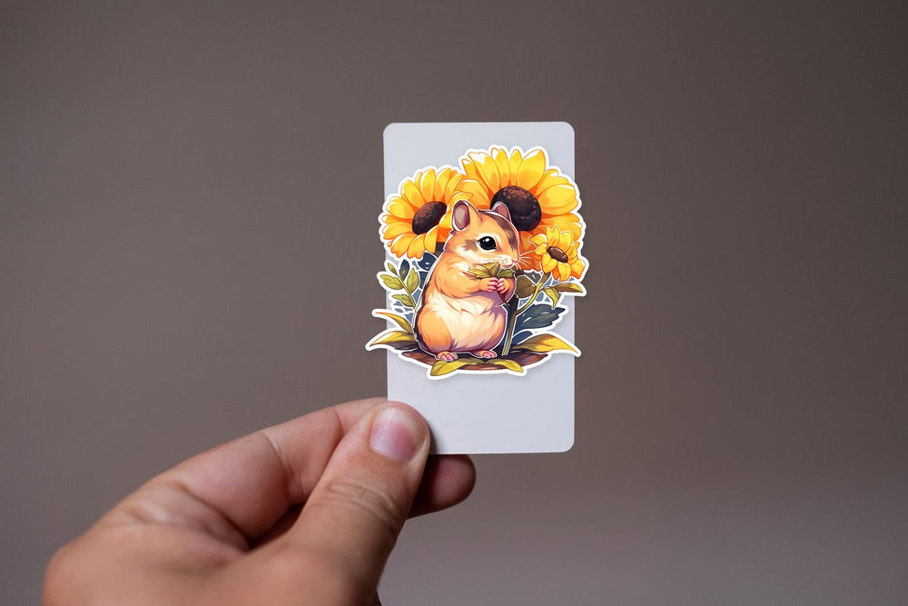Chipmunk with Sunflowers Sticker