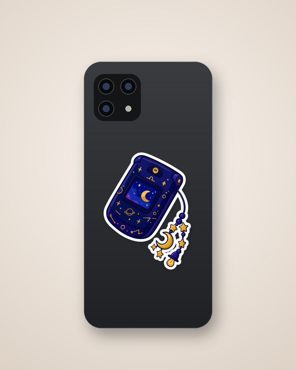 Cosmic Moon Phone Charm Night Sky Sticker