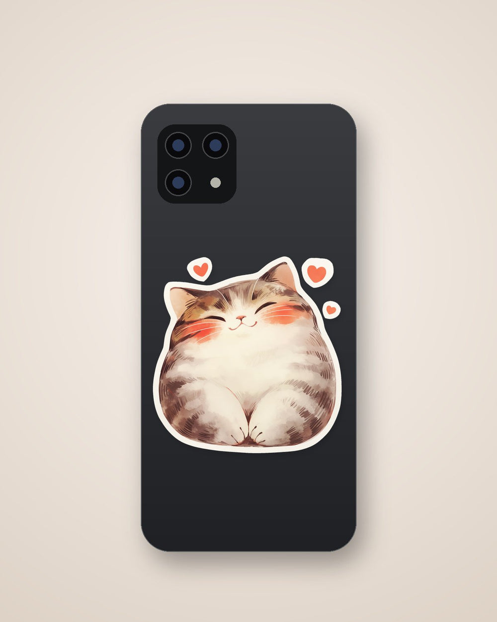 Cute Fat Cat Love Sticker
