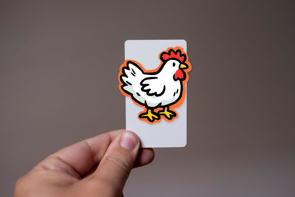 Cute White Chicken Sticker