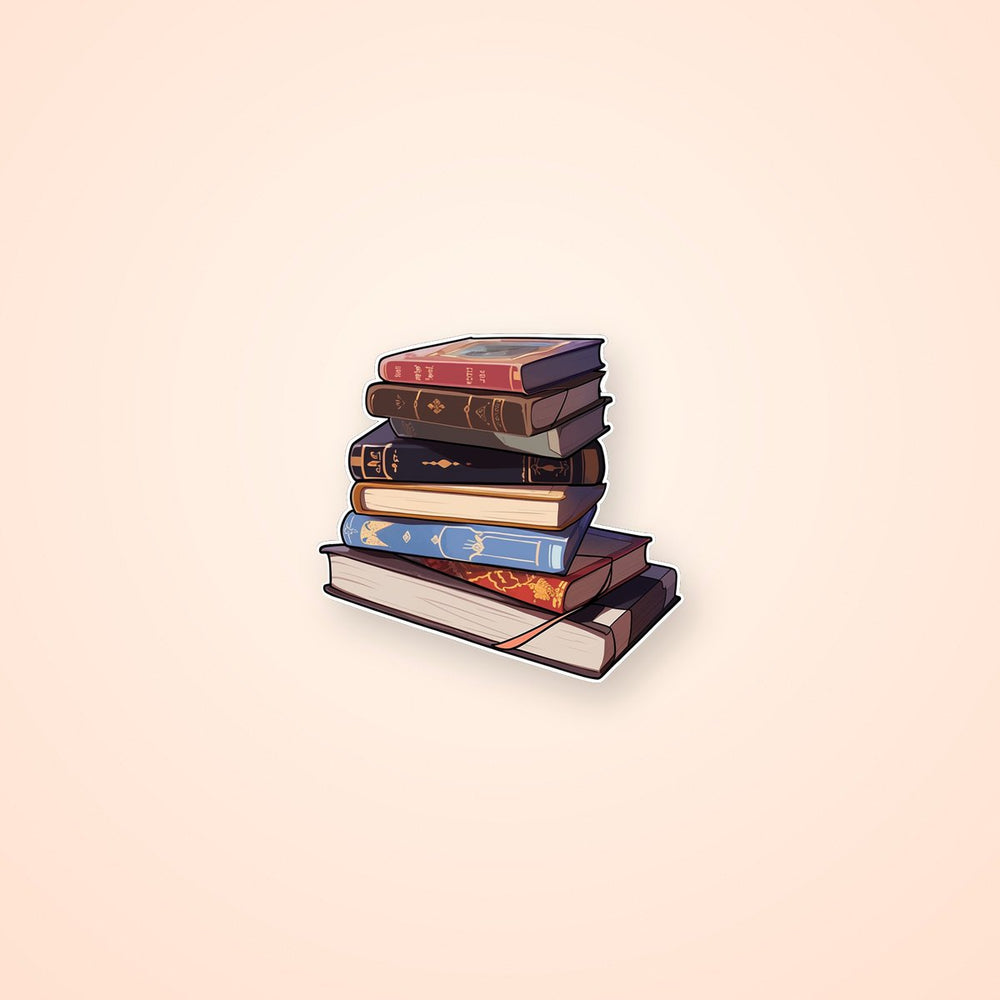 Stack of Vintage Books Sticker