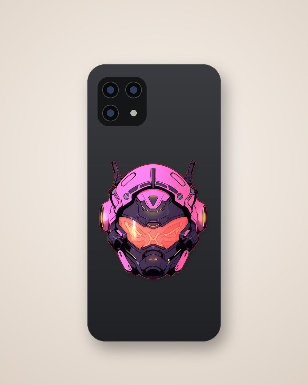 Pink Cyberpunk Helmet Sticker