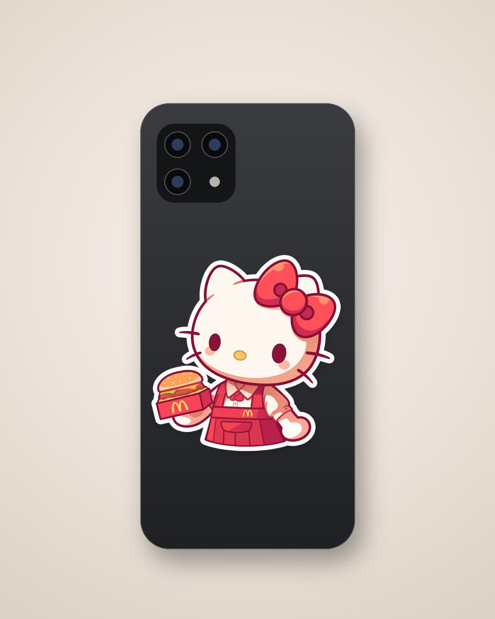 Hello Kitty Mcdonalds Worker Sticker