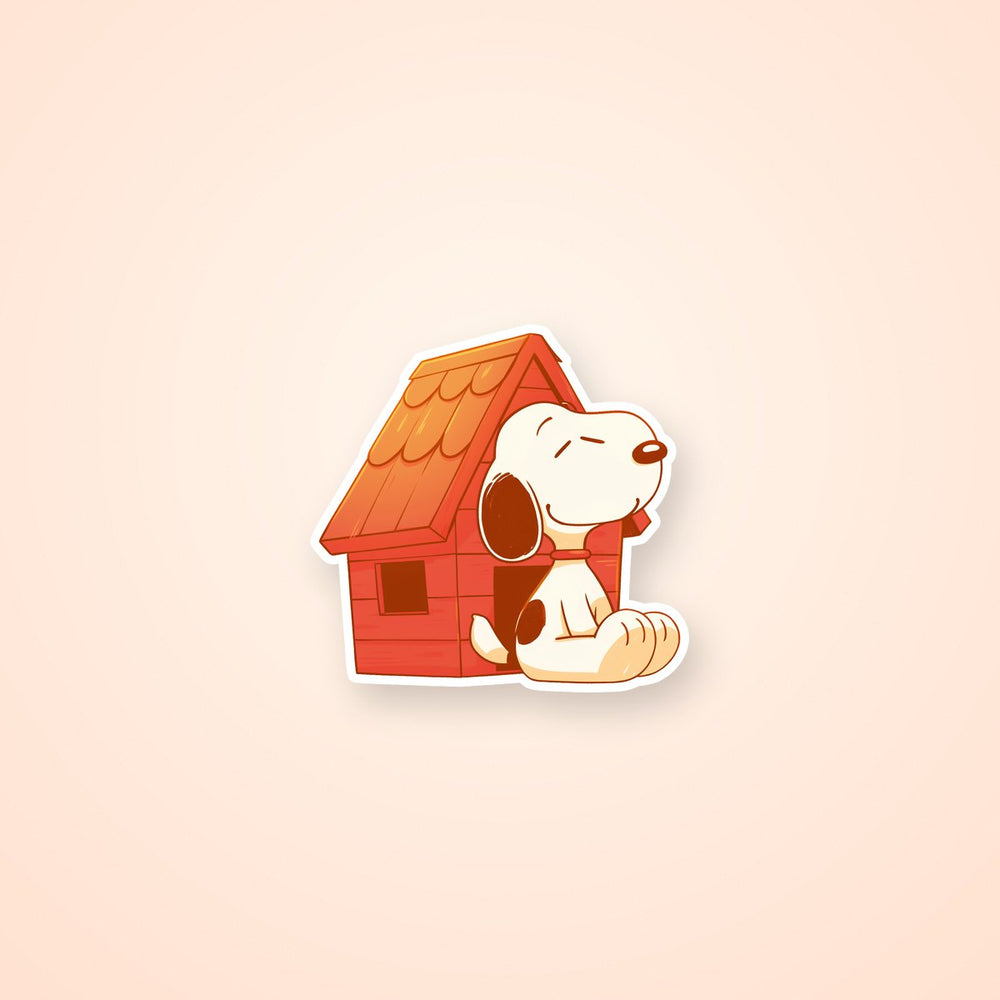 Snoopy Dog Red House Sticker