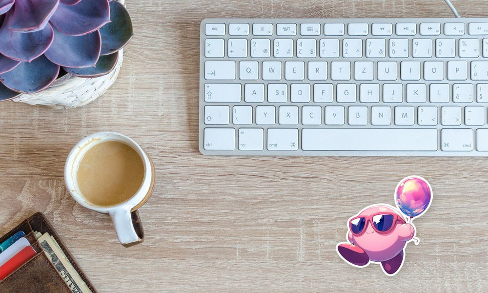 Kirby Sunglasses Balloon Sticker